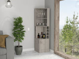Light Gray 8-Bottle 2-Shelf Bar Cabinet B062P202122