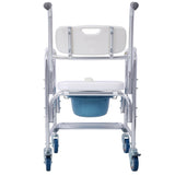 4 in 1 Bedside Commode Chair, Transport Shower Wheelchair Toilet Rolling Transport Chair with 4 22403642