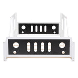 Full Size Classic Car-Shaped Platform Bed with Wheels,White WF306743AAK