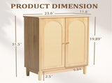 Natural wood color, particleboard with melamine veneer and rattan finish, 60*30*80cm, double doors, 80617301