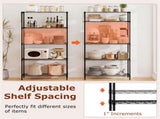 5-Tier Heavy-Duty Metal Wire Shelving, 1250LBS Total Capacity Rack with 250LBS Per Shelf, Black 04462155
