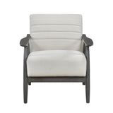 Casual Transitional Accent Chair 1pc Pearl-hued Fabric Upholstery Dark Gray Frame Solid Wood Living B011P182647