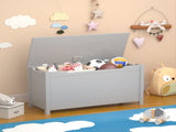 Kids Wooden Toy Box Storage with Safety Hinged Lid for Ages 2 00884520