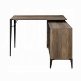 Rustic Oak Writing Desk with Sliding Barn Door B062P209220