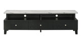 1pc Modern Sleek White Finish Faux Marble Accents Silver-tone Legs TV Stand Console Living Room B2741P295129