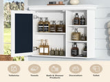 30'' x 28'' Bathroom Medicine Cabinet with Mirror, Wall Mounted Mirror Cabinet with Storage N710P209425K