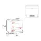 One door Batroom Vanity Hatta, Two Drawers and Open Shelf, Includes Hardware, White B200P313683