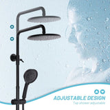 Shower System, Wall Mounted Adjustable Shower Faucet with Five Function Handheld Spray, 2 Handle Oil W105979973