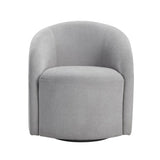 Light Gray Boucle Swivel Barrel Chair 1pc Solid Wood Durable Contemporary Living Room Furniture B011P305081