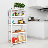 ZNTS 5 Tier Laminated White Metal Shelving Unit Adjustable Garage Storage Utility Rack Heavy Duty Shelves 02251443