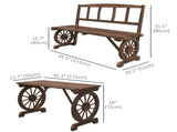 4-Person Patio Table and Chairs Wagon Wheel Design for Backyard Family Gathering Outdoor Set 65681571