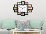 Decor Picture Frame Collage Clock 12 Photo Display Slots Wall Mounted Chic Farmhouse Wall Decor 09697869