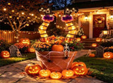 2 Pack Lighted Halloween Witch Legs Yard Decor, Battery Operated 6H Timer Metal Frame Witch Legs 07410876