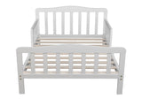 Wooden Baby Toddler Bed Children Bedroom Furniture with Safety Guardrails White 96284571