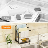 ZNTS Kitchen sink sponge holder with drainage tray, kitchen sink storage container sponge brush soap tray 33223747