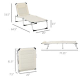 Foldable Outdoor Chaise Lounge Chair, 5-Level Reclining Camping Tanning Chair with Aluminum Frame, W2225141503