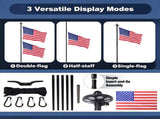 Flagpole 20FT for Outside House in Ground,11 Gauge Heavy Duty Flag Pole Kit with 136 LED Ultra W465P475078