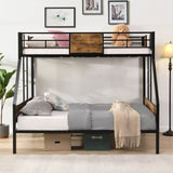 Twin Over FULL Metal Bunk Bed with 2 - Side Ladder and Full-Length Guardrail, No Box Spring Needed, W2297P217826