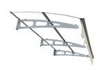 ZNTS 79" x 34" Window Awnings Door Entrance Canopy, Aluminum Alloy Bracket, 0.137 Inch Thick Crystal W2205P179828