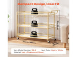 3-Tier Bar Cart with Wheels, Modern Rolling Utility Cart for Home and Kitchen, Mobile Beverage 00599726