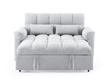 ZNTS Loveseats Sofa Bed with Pull-out Bed,Adjsutable Back,Light Grey W487109970