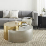 Modern & Contemporary Style Coffee Table Made with Iron Sheet Frame in Gold & Silver B009140741
