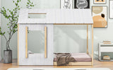 Twin Size House Platform with Roof and Window , WhiteNatural WF312208AAN