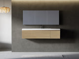48'' Floating Bathroom Vanity Sink Combo, Modern Wall-Mounted Striped Bathroom Storage Cabinet W1573P265201