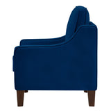 Modern Armchair, Living Room Single Seat Sofa with Wooden Legs, Upholstered Velvet Accent W2186P143465