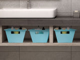 Set of  Storage Boxes Medium Plastic Storage Bin, 12 in x 8.5 in x 7 in 16266426