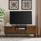 Mid Century Modern Fluted TV Stand for 65 inch TV, Entertainment Center with Storage, Farmhouse Wood W1801P195690