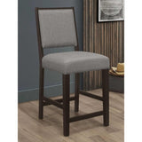 Grey and Espresso Stool with Footrest B062P153903