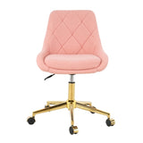 Modern teddy fleece fabric with gold legs living room furniture dining chair, soft and comfortable, W210127515