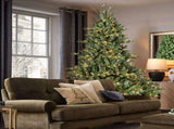 Artificial 7.5ft Green Christmas Tree with 2441 PE/PVC Mixed Branch Tips, 850L warm white led, 32231578