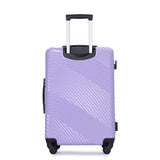 3 Piece Luggage Sets PCABS Lightweight Suitcase with Two Hooks, Spinner Wheels, Light W284125249