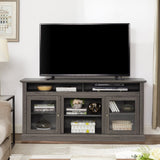 Retro TV Stand for 65'' TV, TV Console Cabinet with Storage, Open Shelves Entertainment Center for W2275P210033