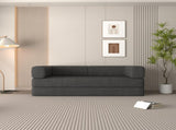 Convertible Sleeper Sofa Bed with Cylindrical Pillow, Corduroy Folding Mattress Couch with W1960P339707