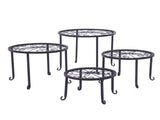 4 Plant Shelves with 4-1 Round Pattern in Black Baking Paint 87824548