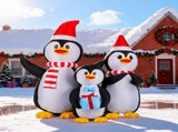 Christmas Inflatable Penguin Family, 5 LED Lights, 3-Penguin Design, Weatherproof Polyester, for 47067176