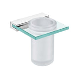 Dax Venice Bathroom Single Tumbler Toothbrush Holder Tempered Clear Glass Chrome Finish B2702P227036
