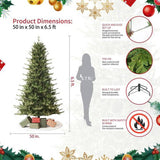 Fraser Slim Fir 6.5ft Christmas Tree Pre-Lit Artificial with 2,725 Branch Tips & 640 Low-Voltage 44264618
