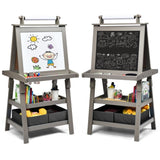 3-in-1 Double-Sided Storage Art Easel Gray 85330525