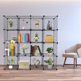 ZNTS 16-Cube Organizer Cube Storage Storage Shelves Wire Cube Storage Origami Shelves Metal Grid 22202561