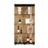 ZNTS Two-door Tawny Glass Display Cabinet 4 Shelves with Door, Floor Standing Curio Bookshelf for Living 88809623