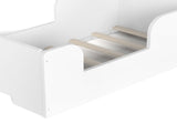 Toddler Floor Bed Frame, Cot Bed for Boys and Girls Ages 3-6, Bear Shape Toddler Bed, White W1580P373252