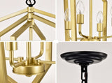 4-Light Farmhouse Kitchen Chandeliers, Vintage Cage Light Fixture Adjustable Height Chandeliers for W1592P230613