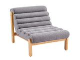 Fluffy Accent Chair Gray with Natural Solid Wood Frame N767P366257G