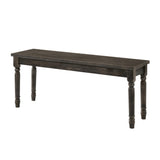 ZNTS Weathered Grey Bench with Turned Leg B062P181293