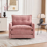 UNITED WE WIN Swivel Barrel Chair - Mid Century Modern Chair, Thick Padded Arm Chair with Solid W1568P290091