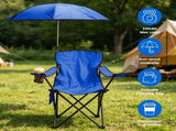Folding Camping Chair with Detachable 8-Rib Sun Umbrella, 42.13 Inch Canopy Aluminum Alloy Portable 79339247